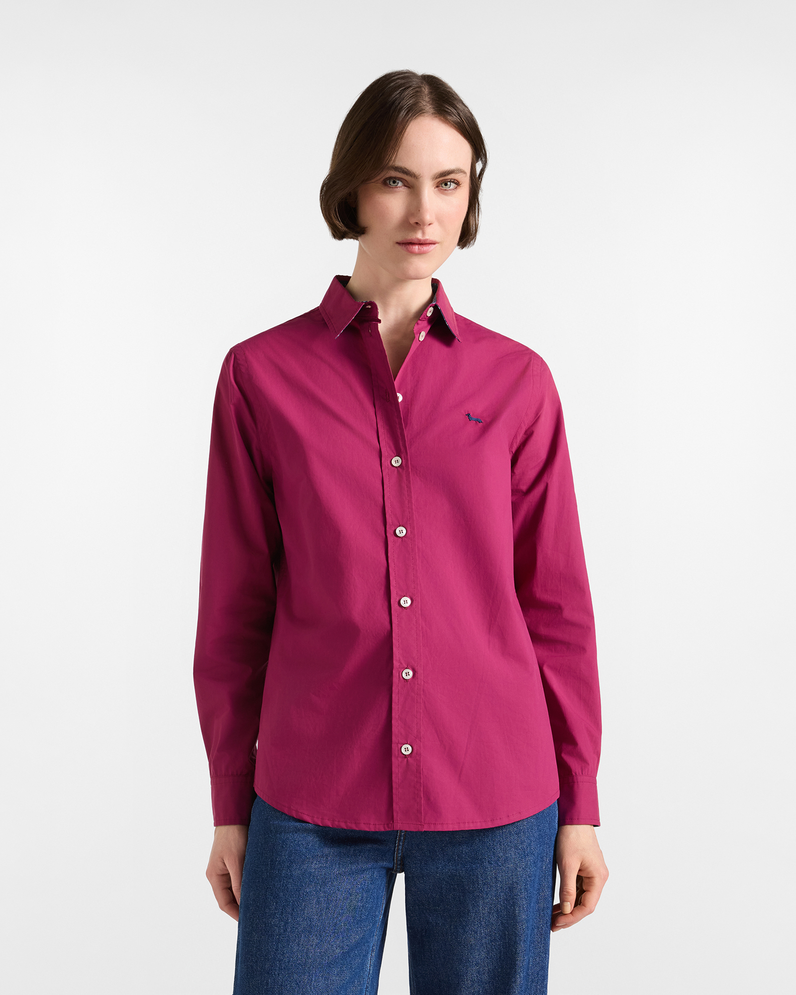 Camicia donna morbida con contrasti — Indian rose