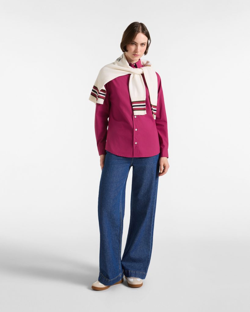 Camicia donna morbida con contrasti — Indian rose