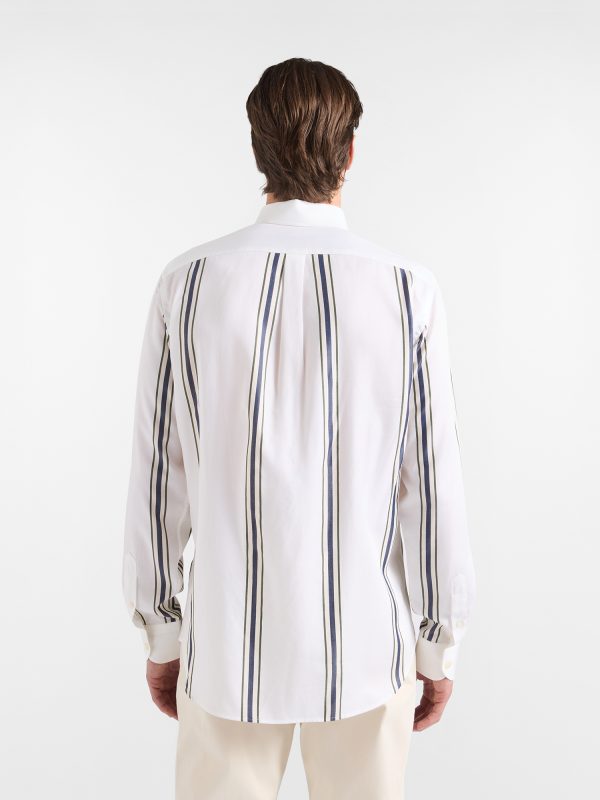 Camicia in Tencel a righe — Bianco