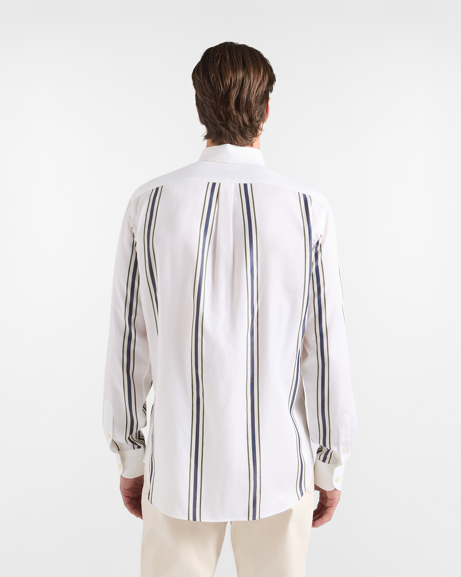 Camicia in Tencel a righe — Bianco
