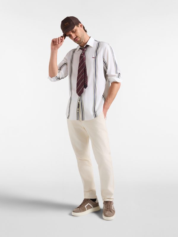 Camicia in Tencel a righe — Bianco