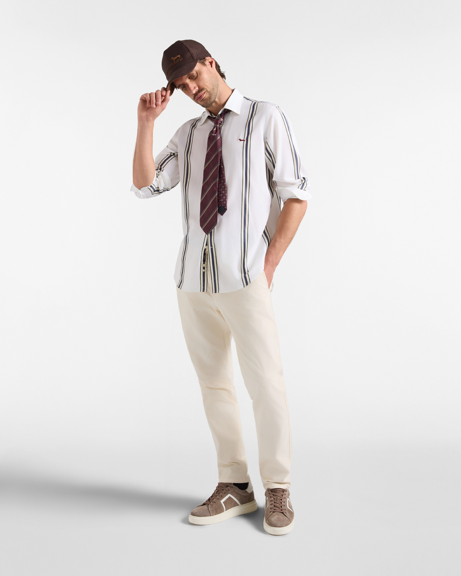 Camicia in Tencel a righe — Bianco
