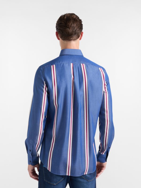 Camicia in Tencel a righe — Blu sport