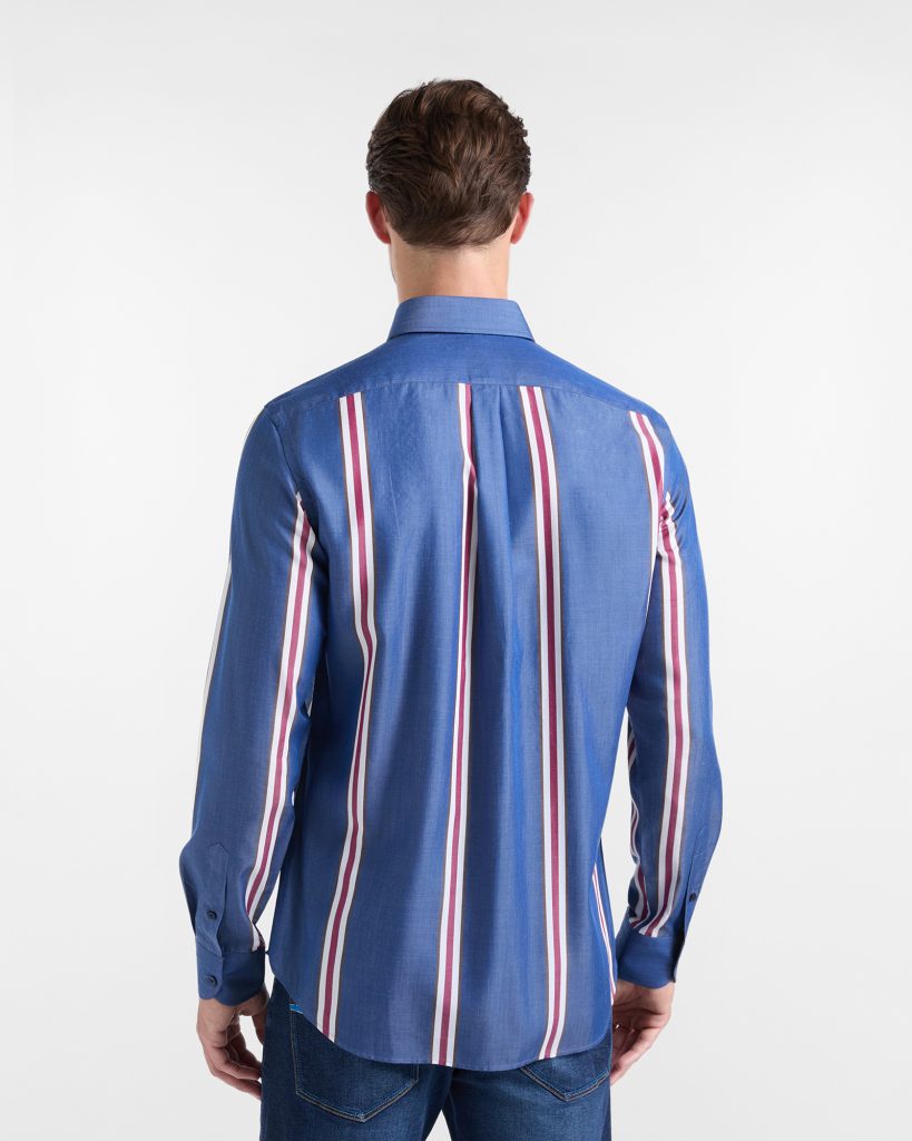 Camicia in Tencel a righe — Blu sport