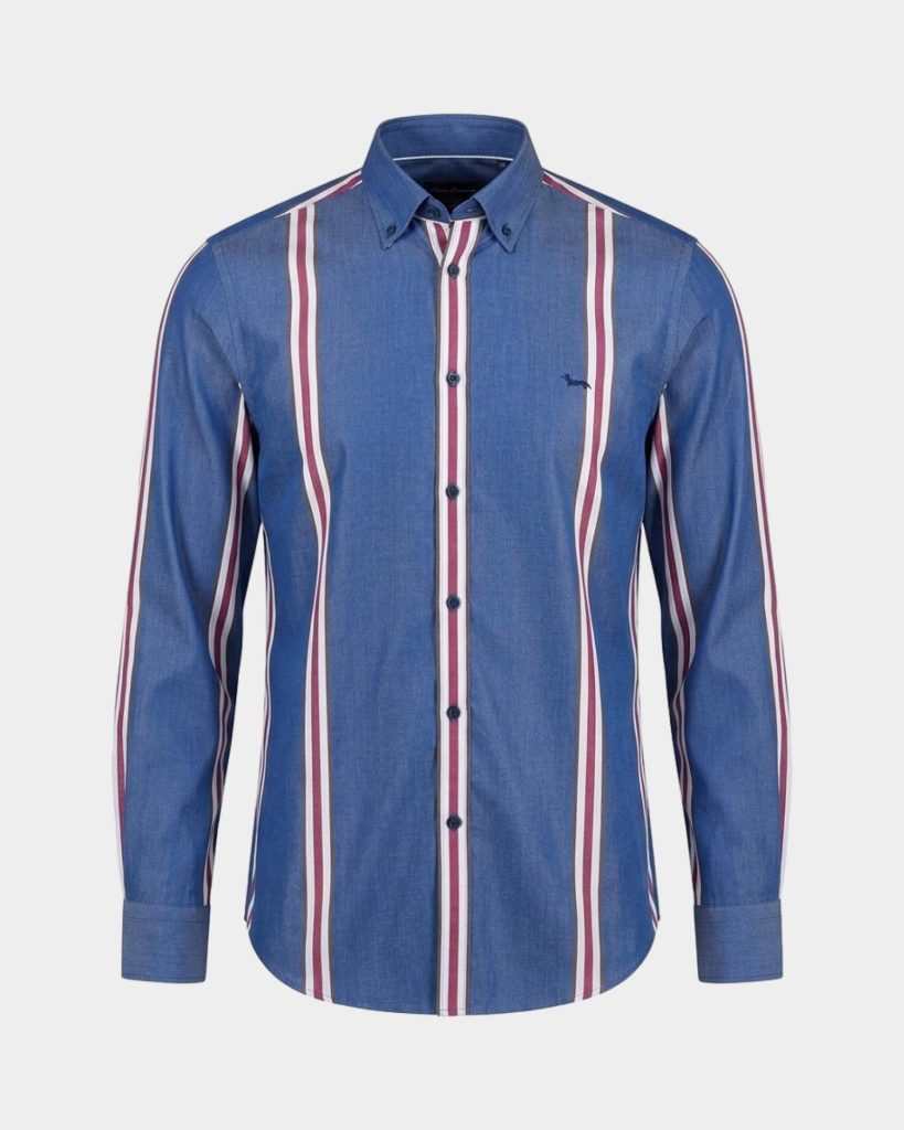 Camicia in Tencel a righe — Blu sport