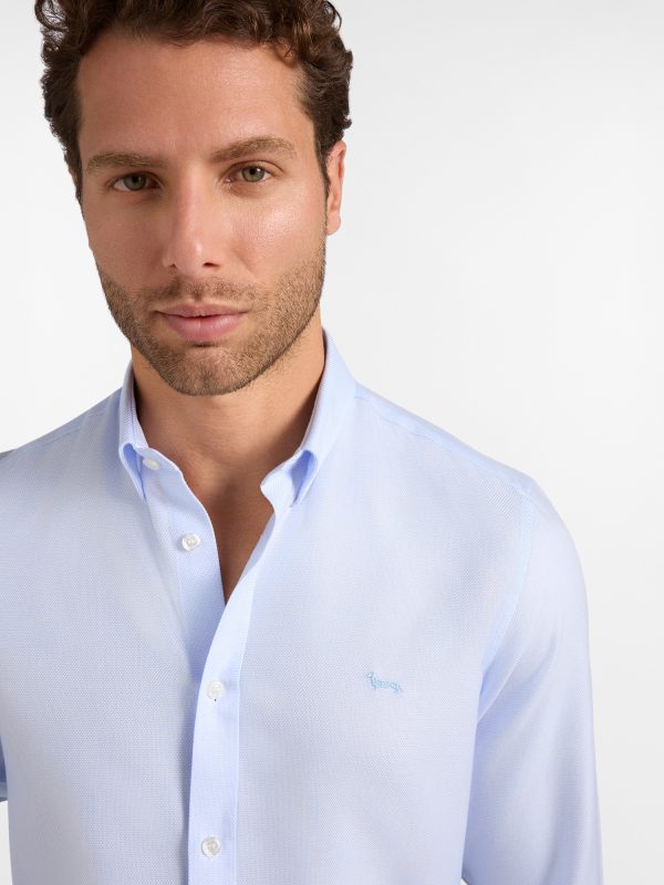 Camicia armaturata wrinkle free narrow — Sky