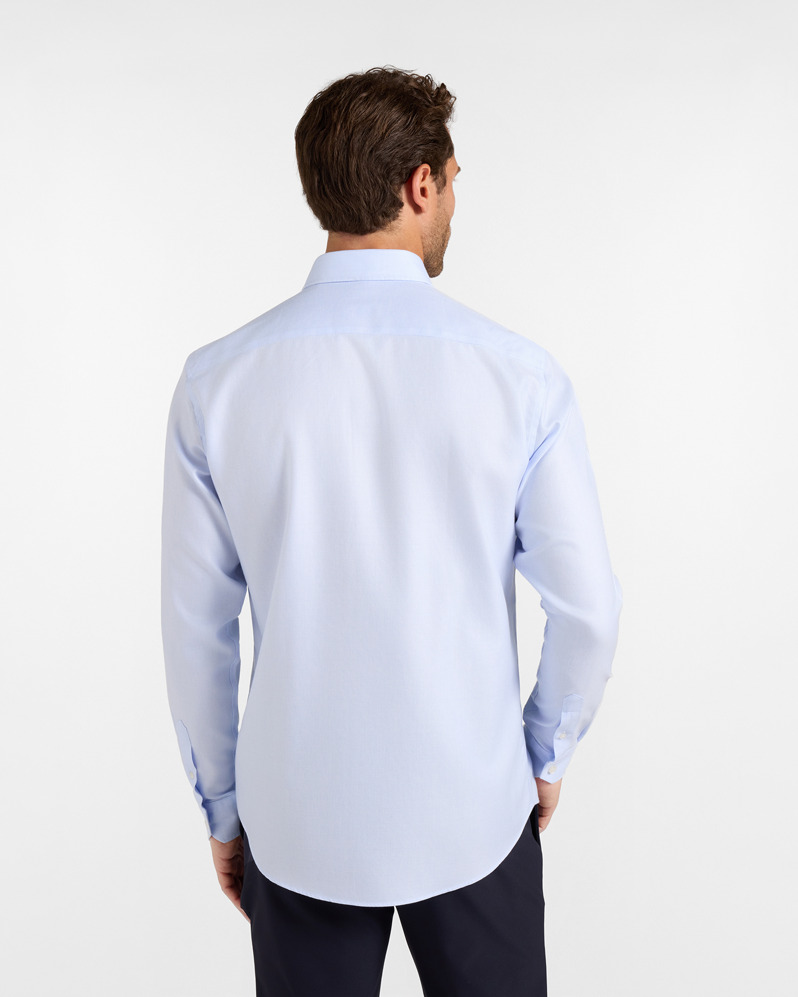 Camicia armaturata wrinkle free narrow — Sky