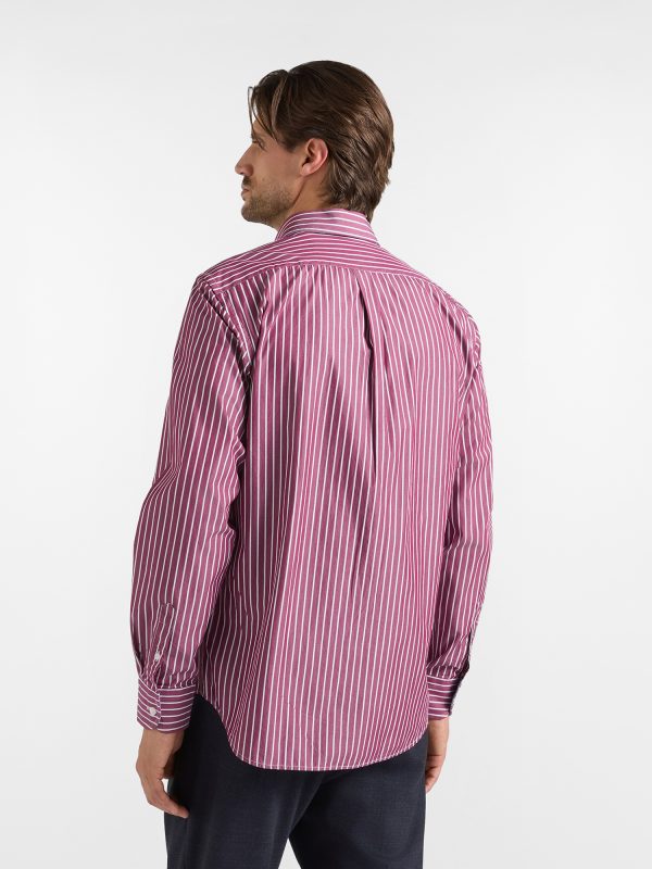 Camicia a righe larghe tinto filo — Granata