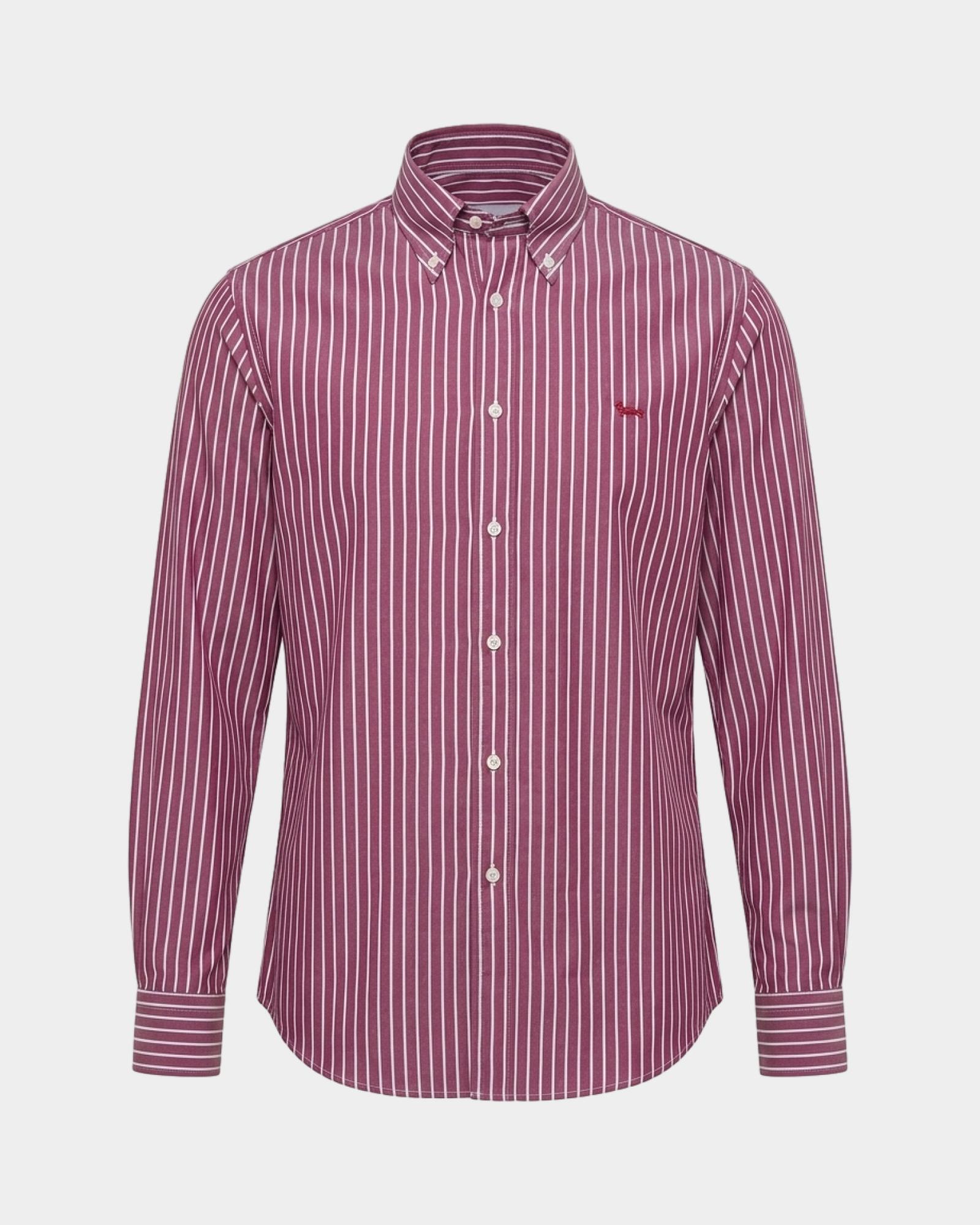 Camicia a righe larghe tinto filo — Granata