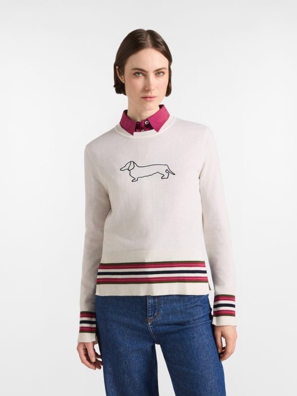 Maglia girocollo donna Outline — Latte