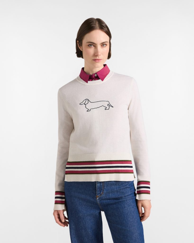 Maglia girocollo donna Outline — Latte