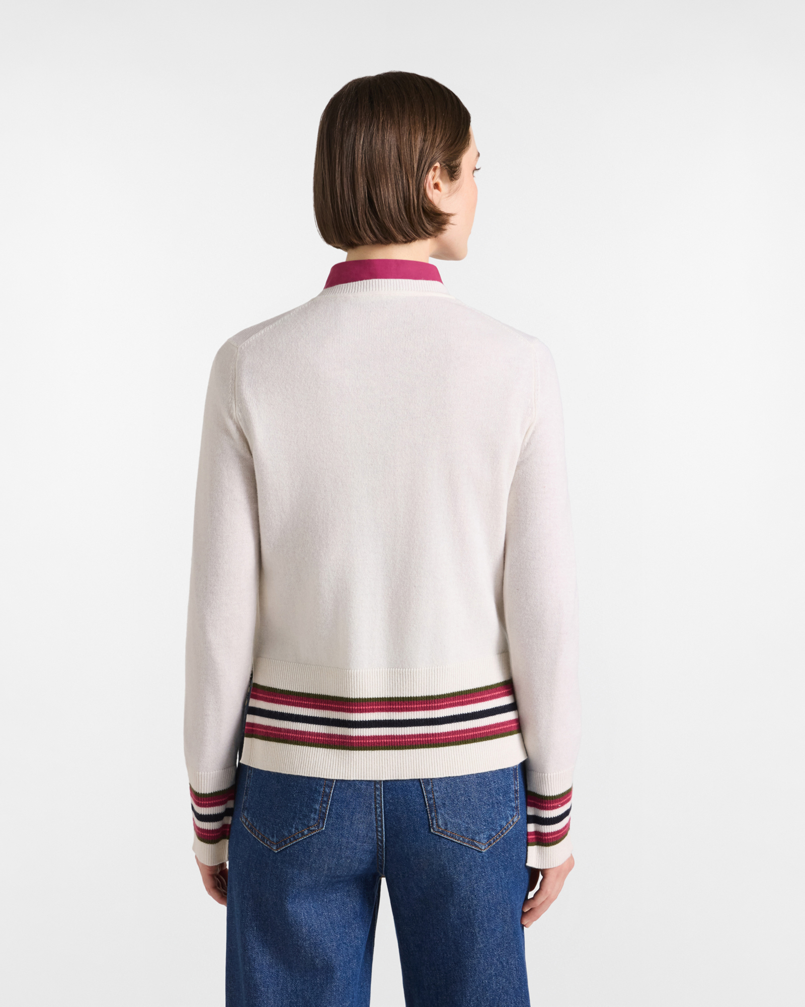 Maglia girocollo donna Outline — Latte