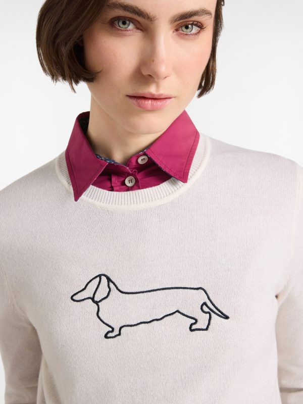 Maglia girocollo donna Outline — Latte