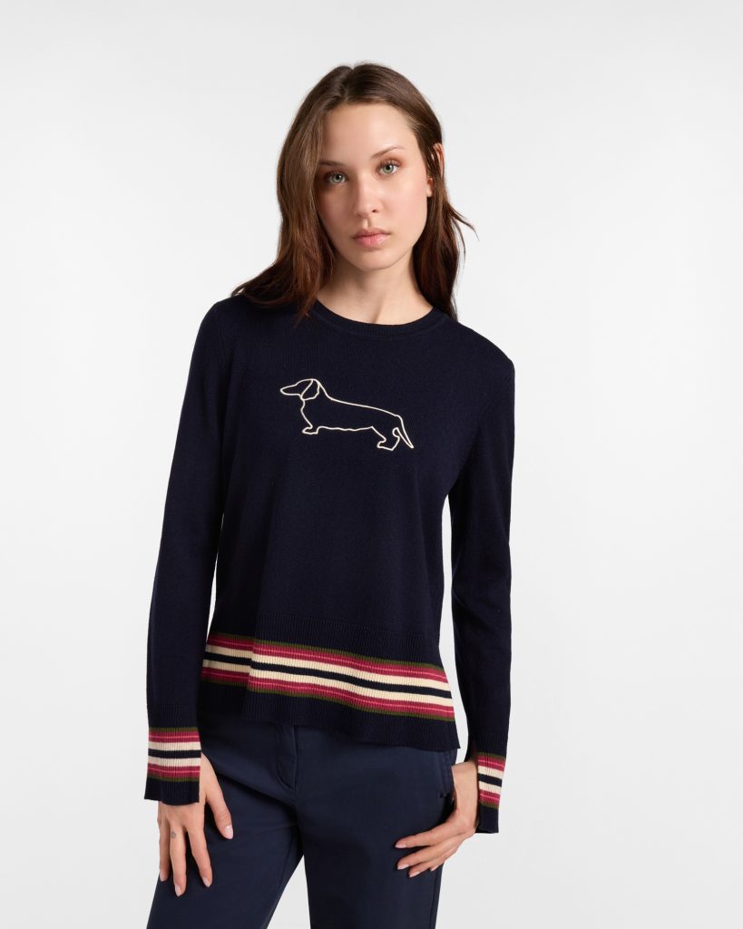 Maglia girocollo donna Outline — Blu navy