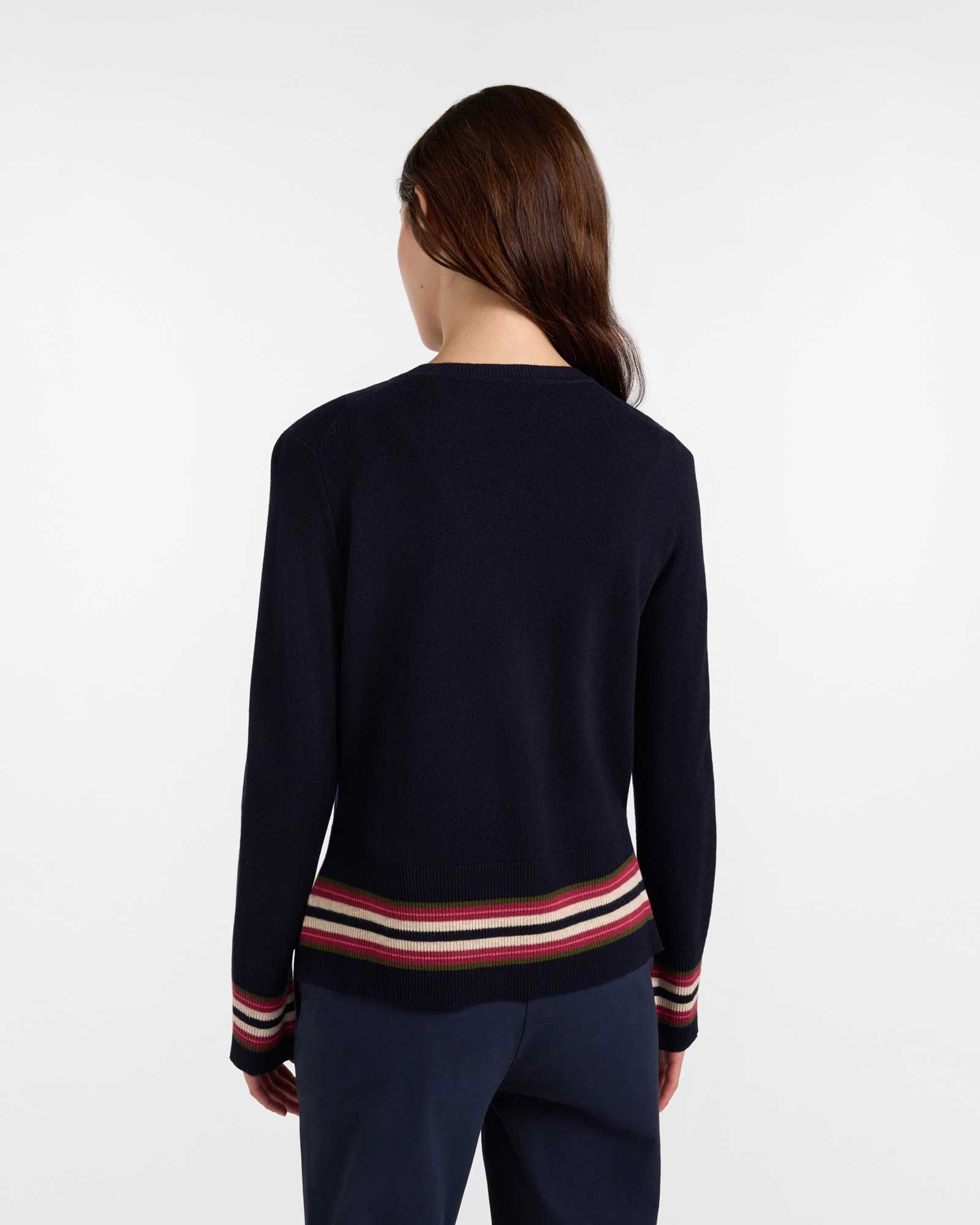 Maglia girocollo donna Outline — Blu navy