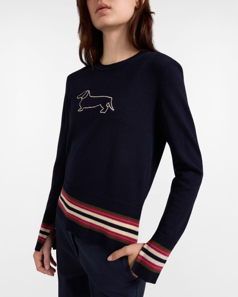Maglia girocollo donna Outline — Blu navy