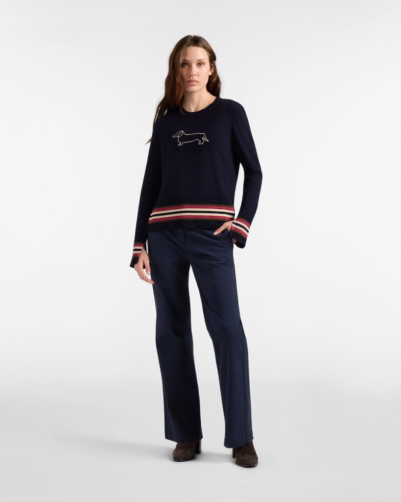 Maglia girocollo donna Outline — Blu navy