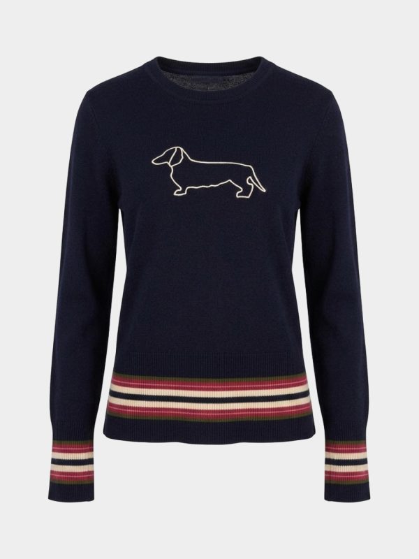 Maglia girocollo donna Outline — Blu navy