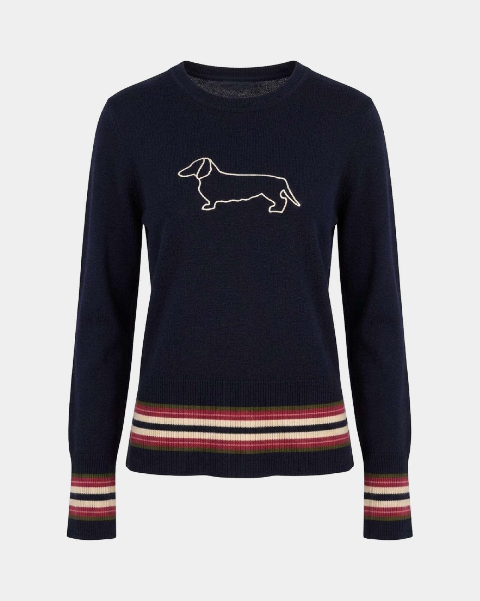 Maglia girocollo donna Outline — Blu navy