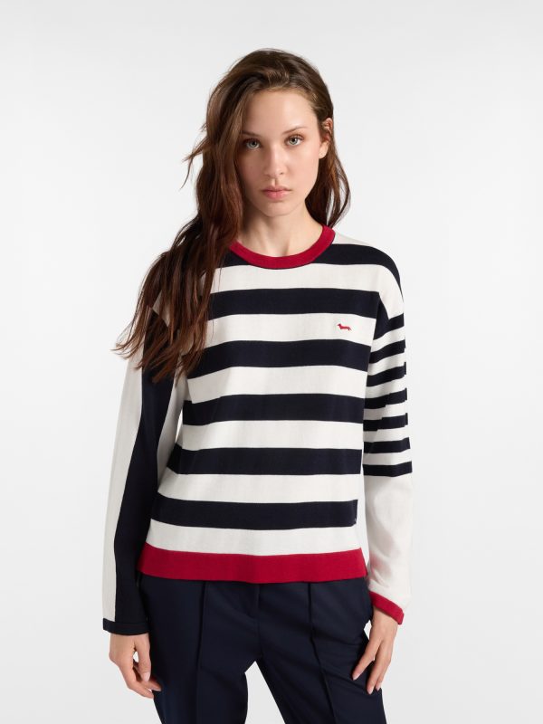 Maglia girocollo donna vestibilità morbida — Bianco