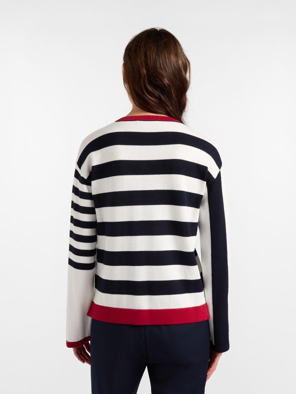 Maglia girocollo donna vestibilità morbida — Bianco