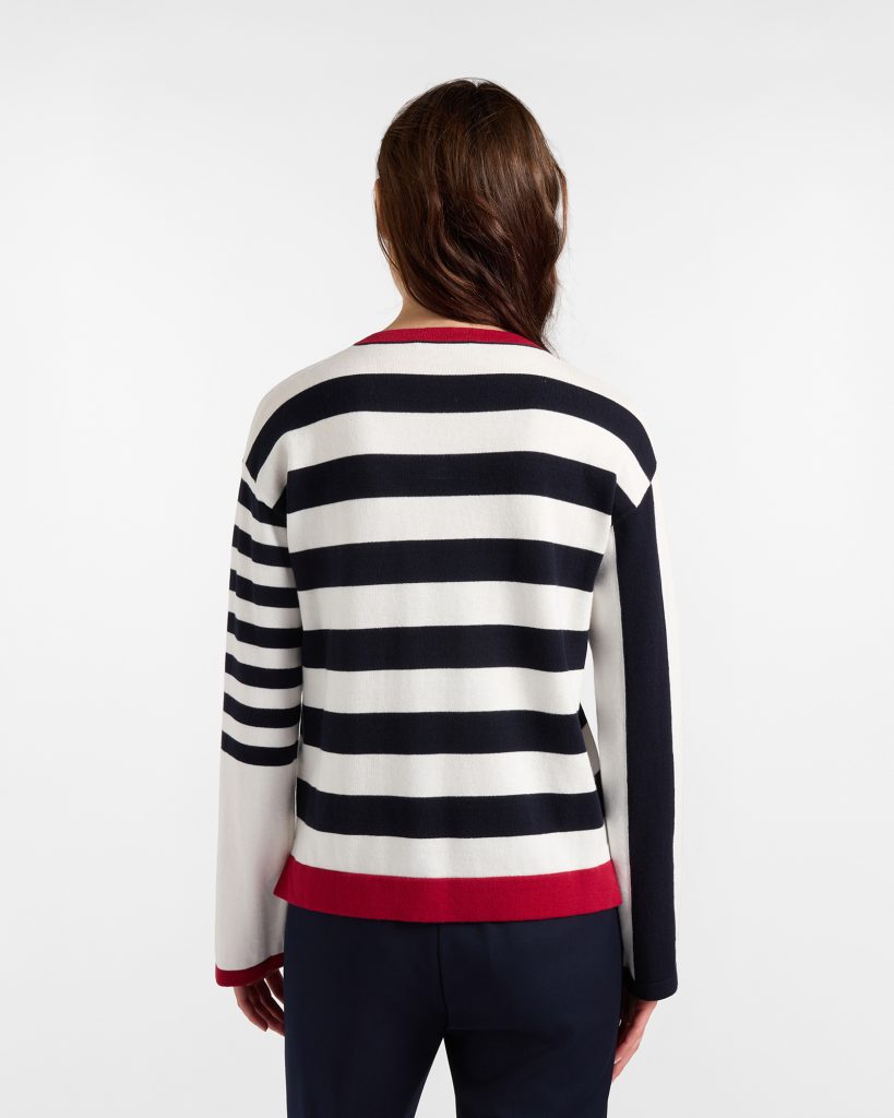 Maglia girocollo donna vestibilità morbida — Bianco