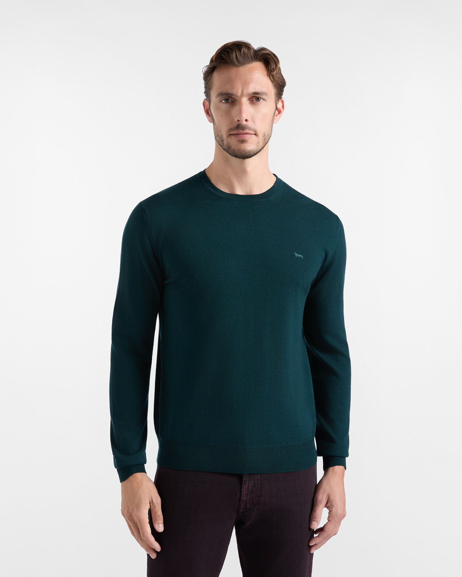 Maglia girocollo basic in lana merino — Garda