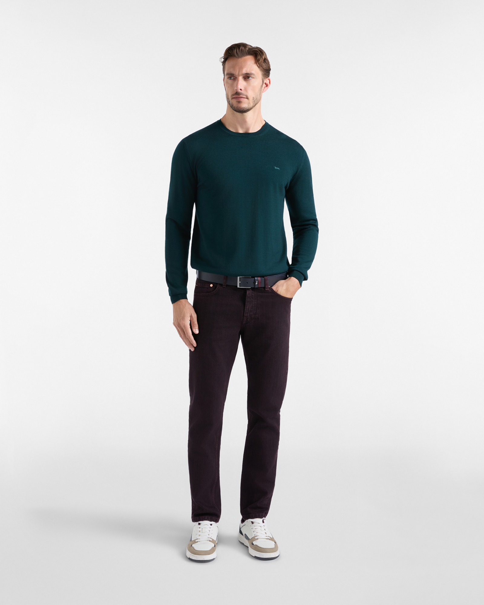 Maglia girocollo basic in lana merino — Garda