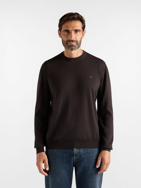 Maglia girocollo basic in lana merino — Bacca