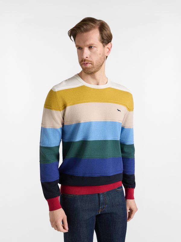 Maglia girocollo a righe — Blu navy