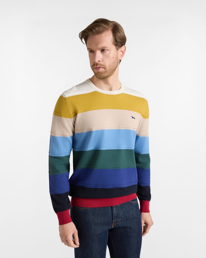Maglia girocollo a righe — Blu navy
