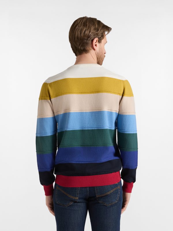 Maglia girocollo a righe — Blu navy