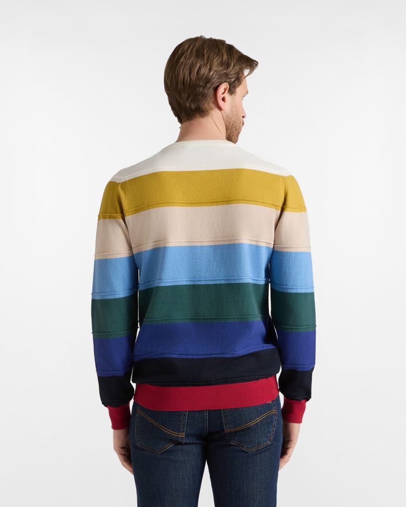 Maglia girocollo a righe — Blu navy