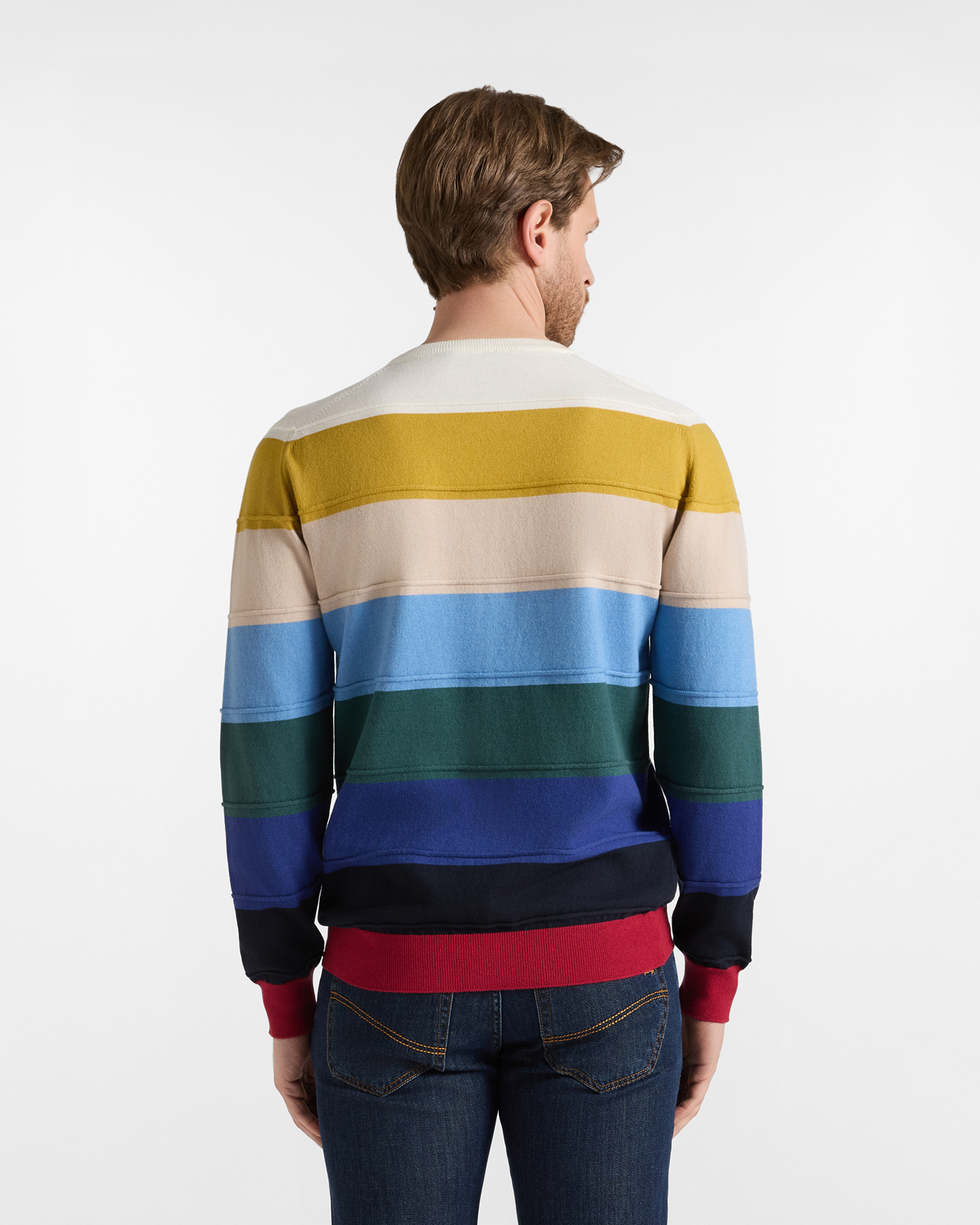 Maglia girocollo a righe — Blu navy