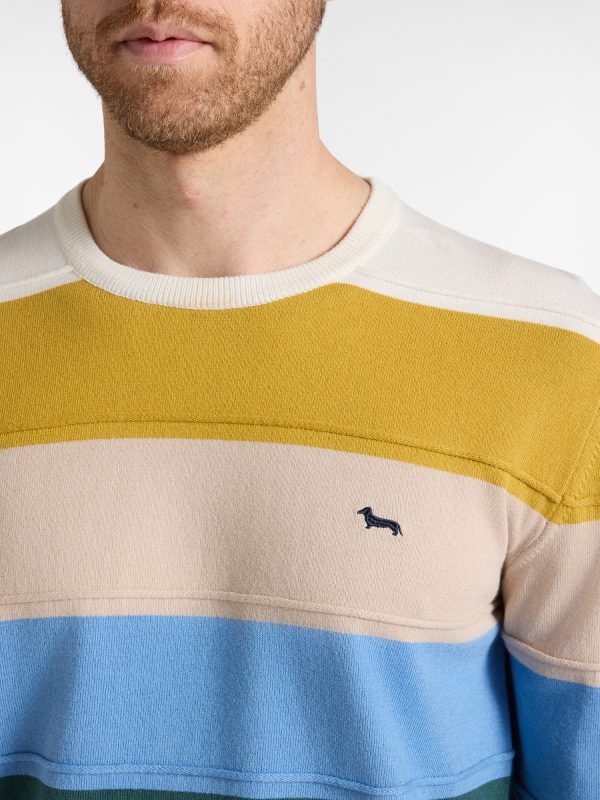 Maglia girocollo a righe — Blu navy