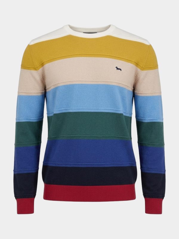 Maglia girocollo a righe — Blu navy