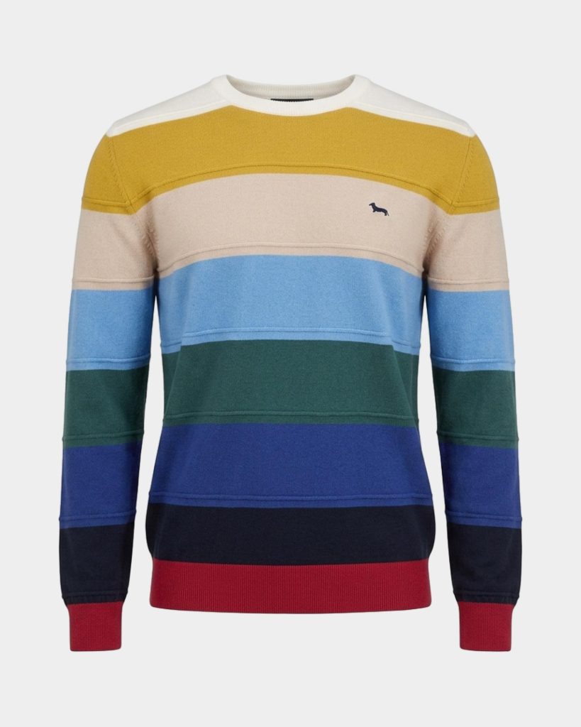 Maglia girocollo a righe — Blu navy
