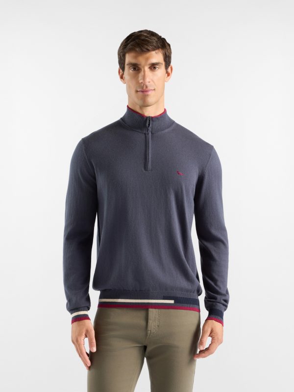 Maglia half zip color block — Elefante