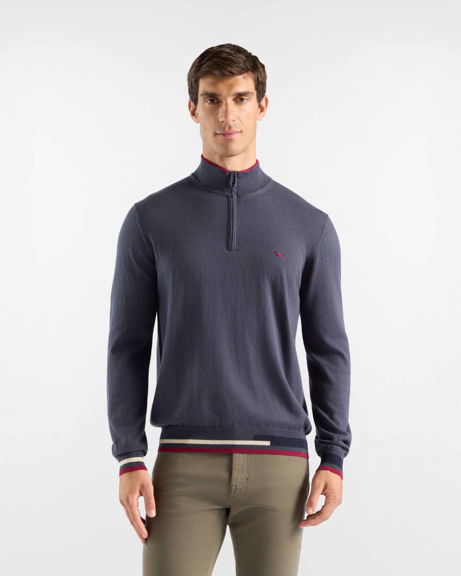 Maglia half zip color block — Elefante