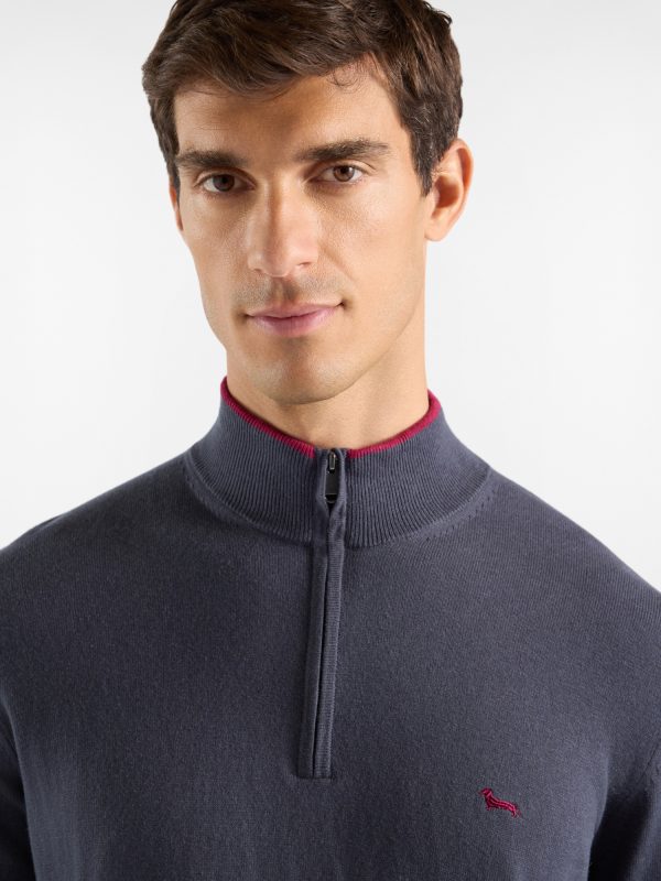 Maglia half zip color block — Elefante