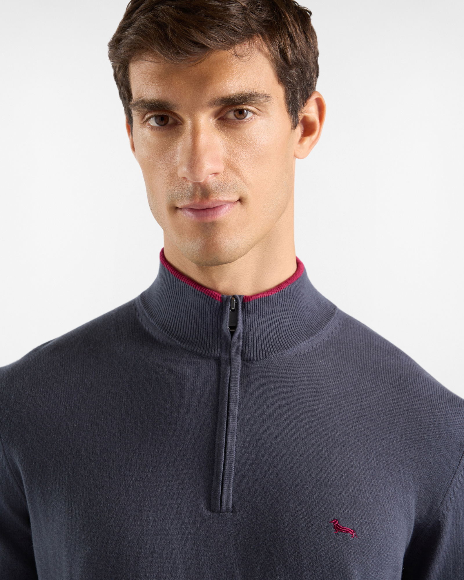 Maglia half zip color block — Elefante