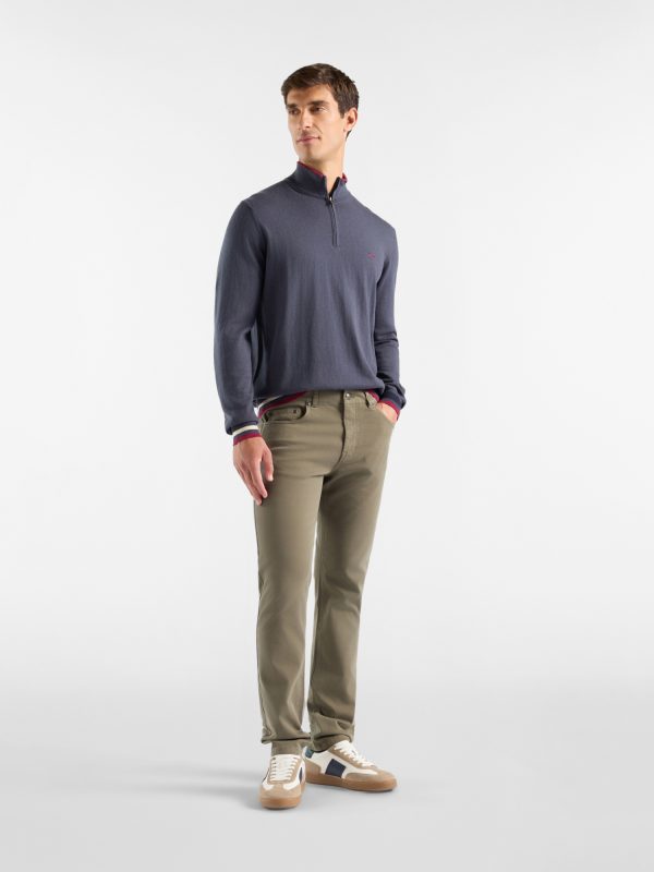 Maglia half zip color block — Elefante