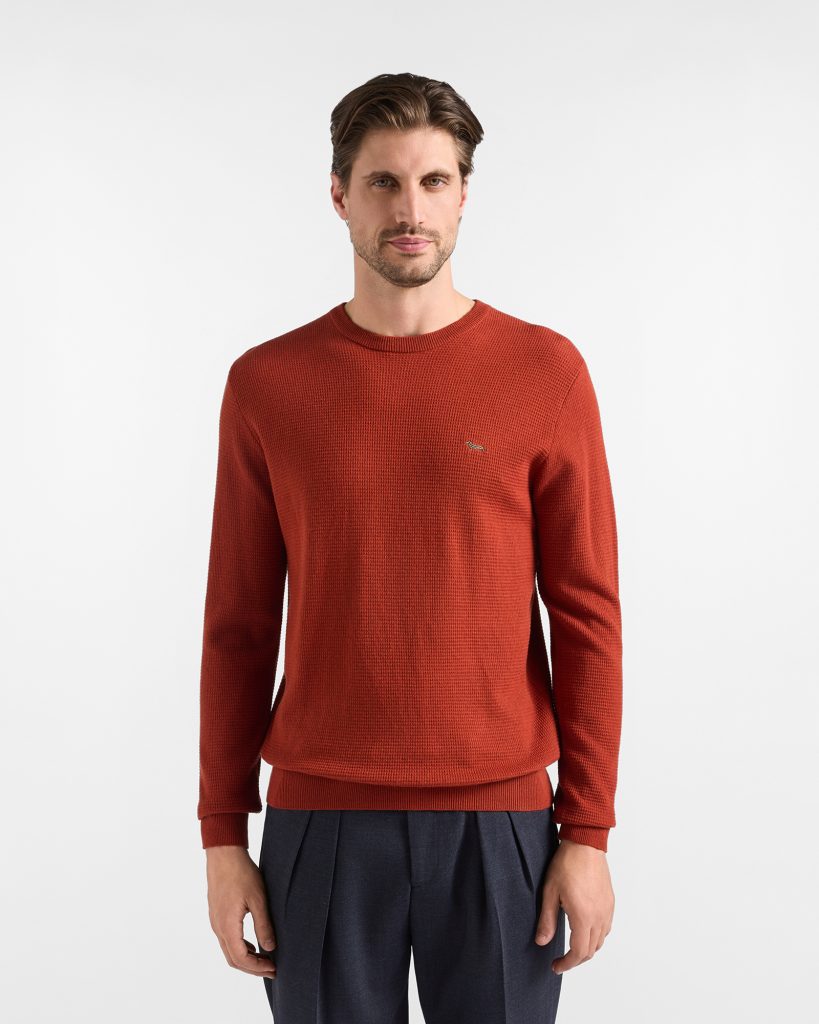 Maglia girocollo basic — Rosso mattone
