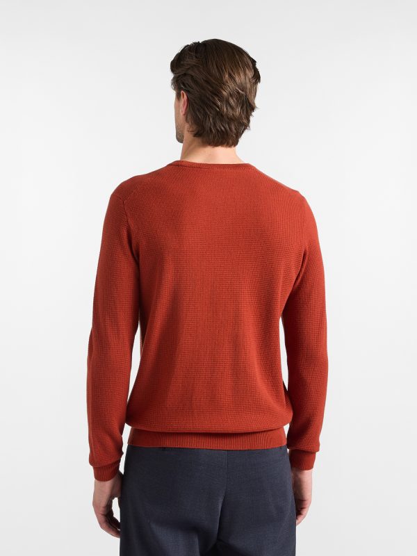 Maglia girocollo basic — Rosso mattone