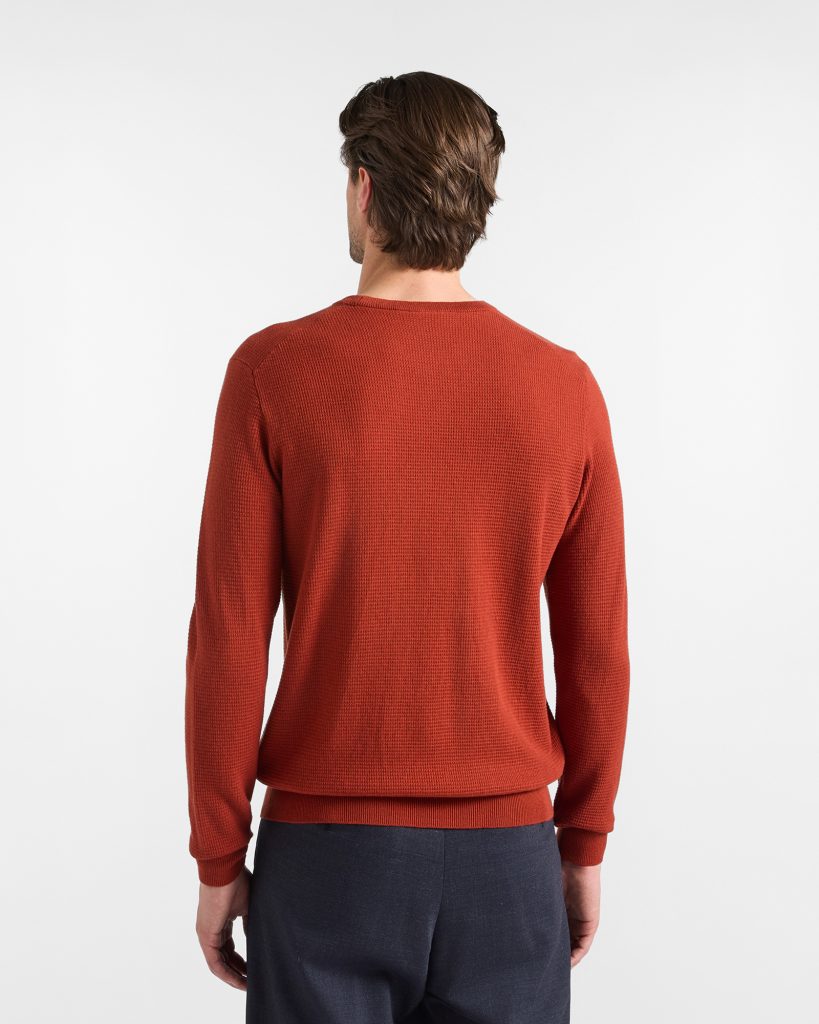 Maglia girocollo basic — Rosso mattone