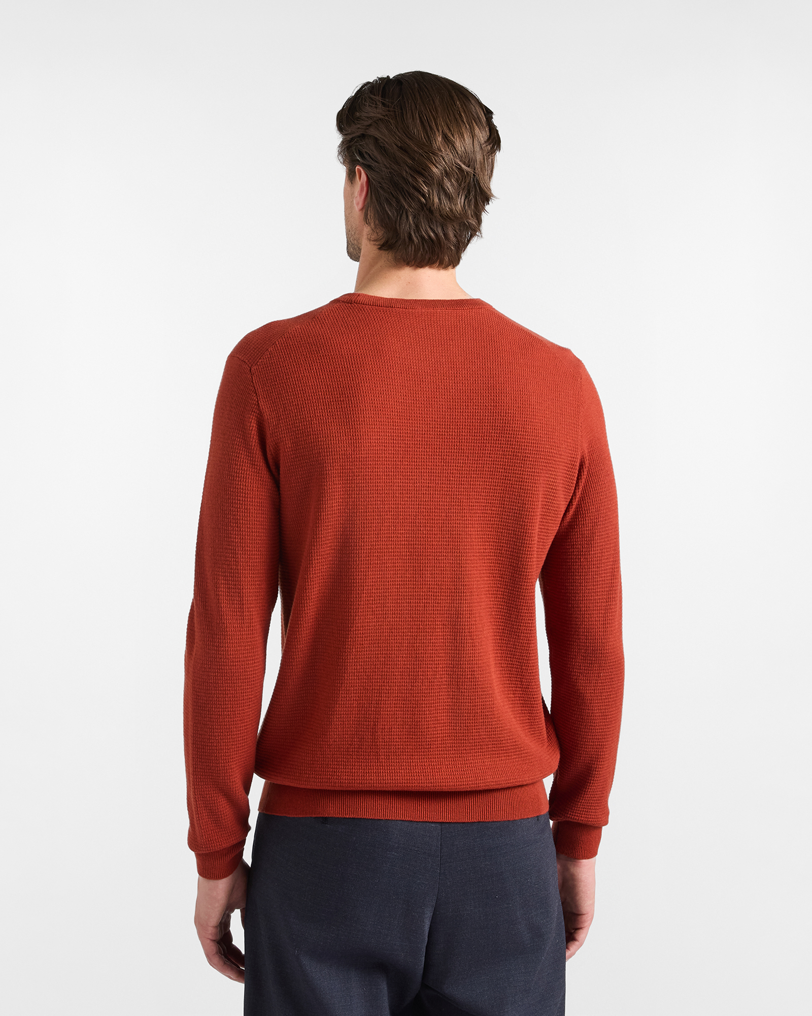 Maglia girocollo basic — Rosso mattone