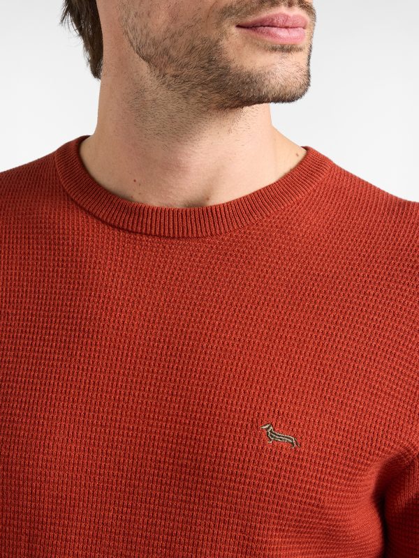 Maglia girocollo basic — Rosso mattone