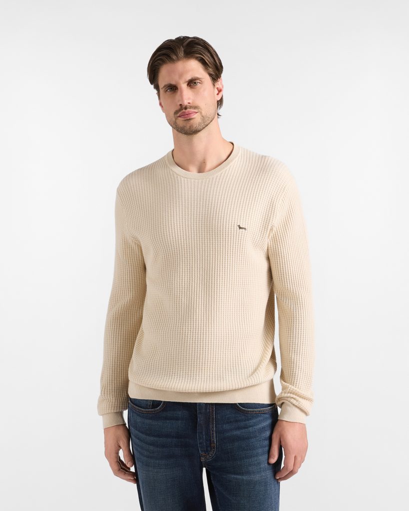 Maglia girocollo basic 3D — Tortora