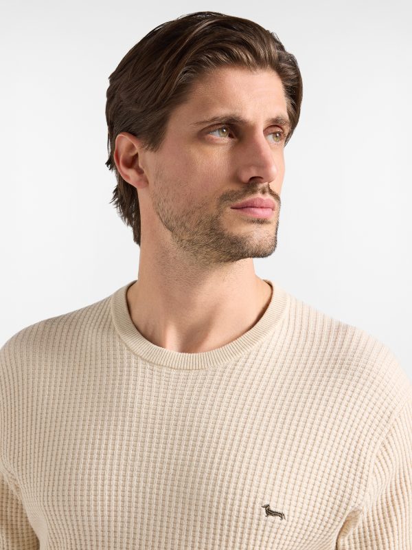 Maglia girocollo basic 3D — Tortora