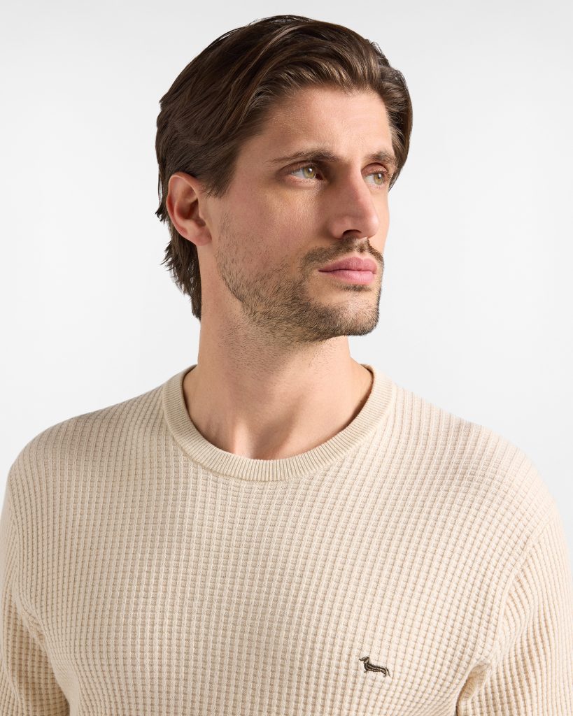 Maglia girocollo basic 3D — Tortora